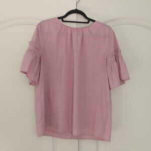 Ann Taylor Loft Pink Ruffle Sleeve Top